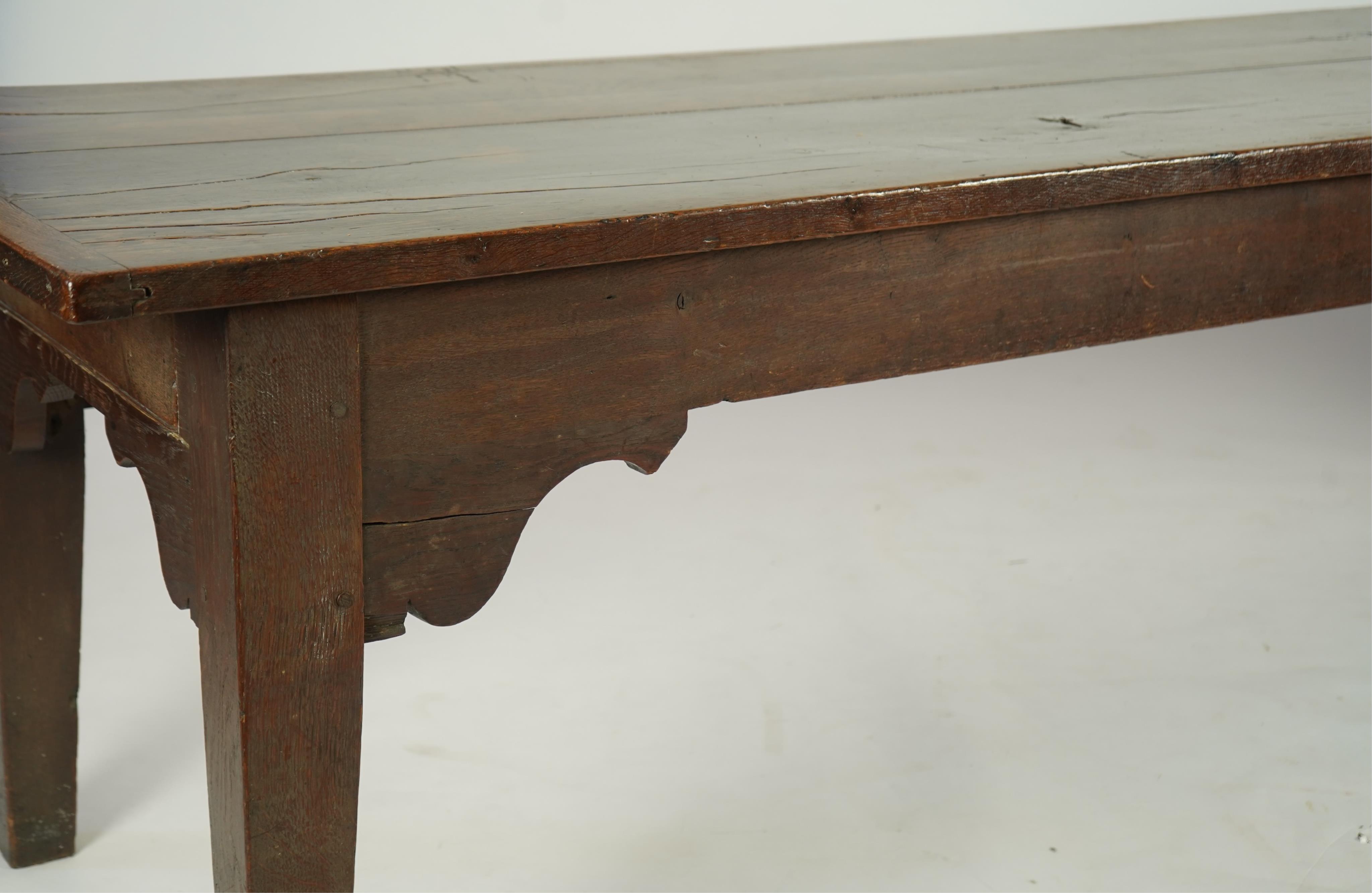 A 19th century rectangular oak refectory dining table